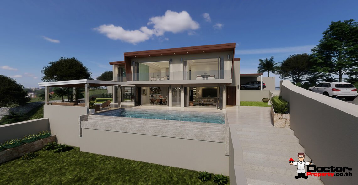 New 4 Bedroom Villa with Pool, Seaview & Garden in Plai Laem, Koh Samui – For Sale